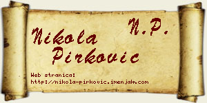 Nikola Pirković vizit kartica